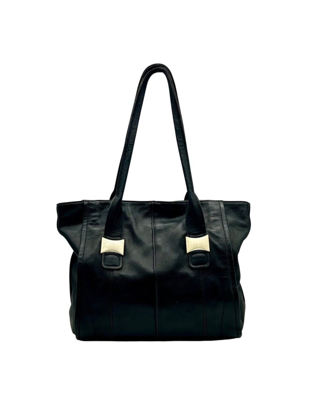 B. Makowsky Black Leather Shoulder Bag